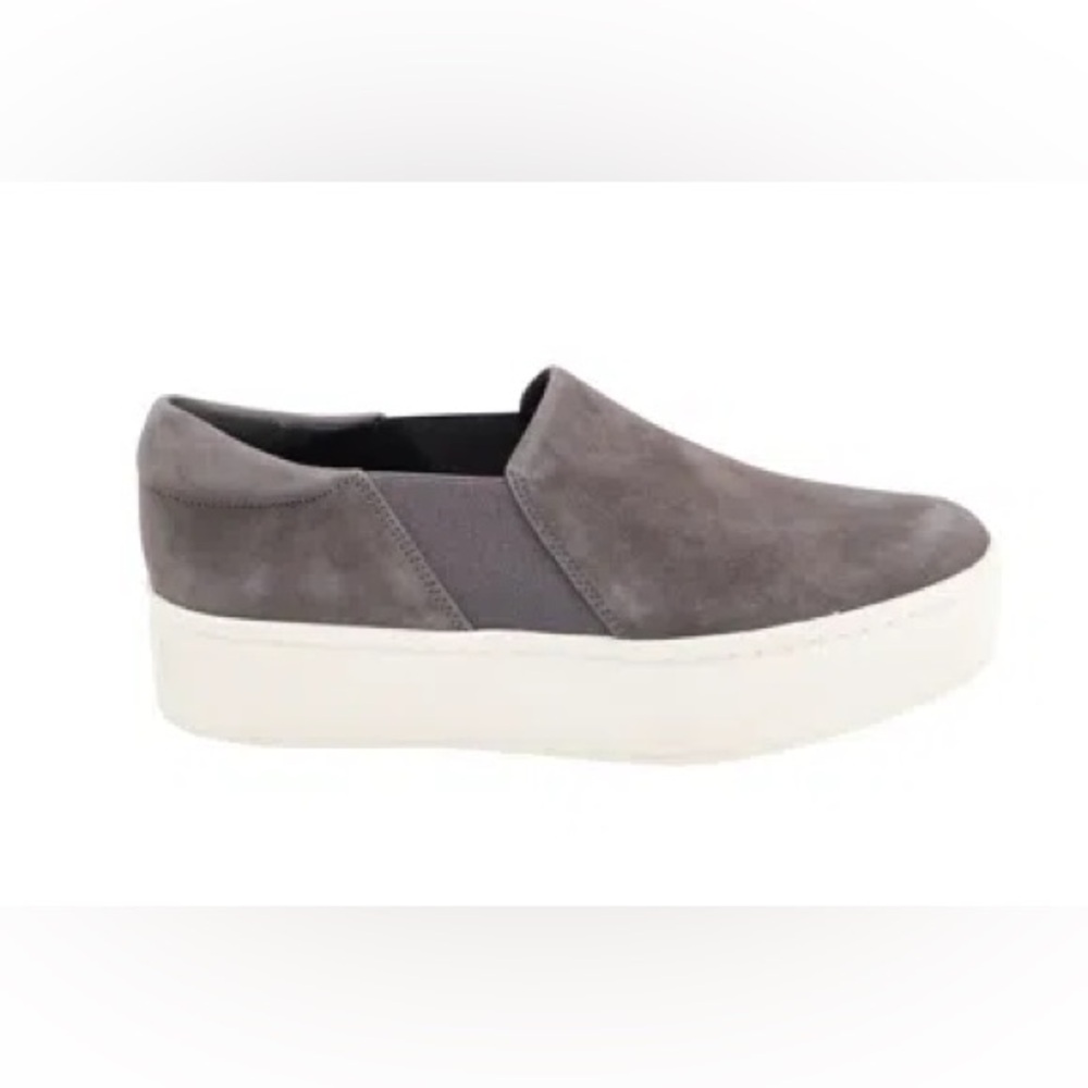 Vince Warren Suede Platform Slip On Sneaker Women 6 Gray - Picture 2 of 10